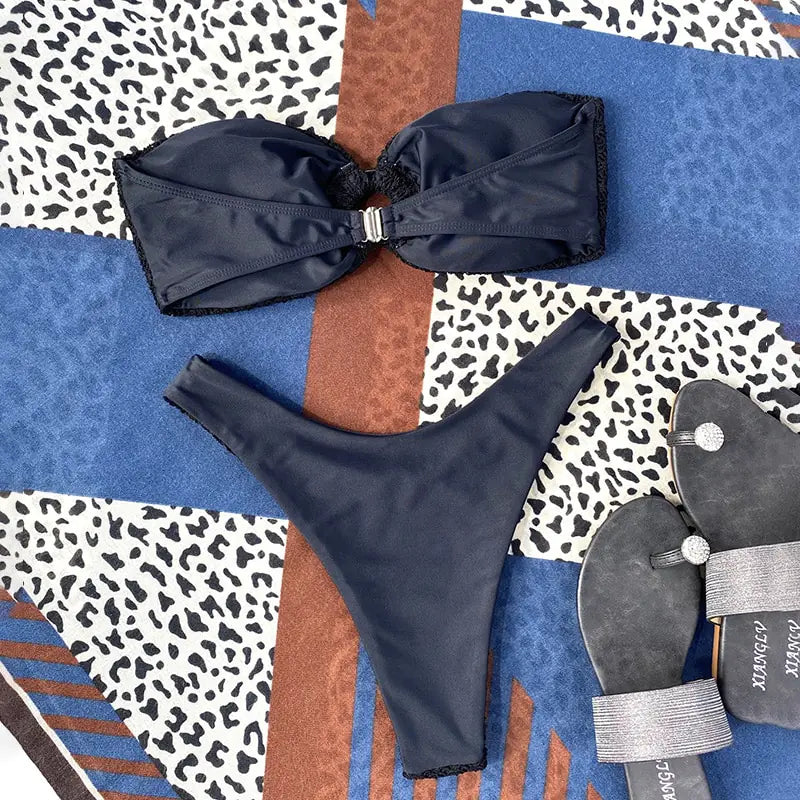 Strapless Thong Bikini Set